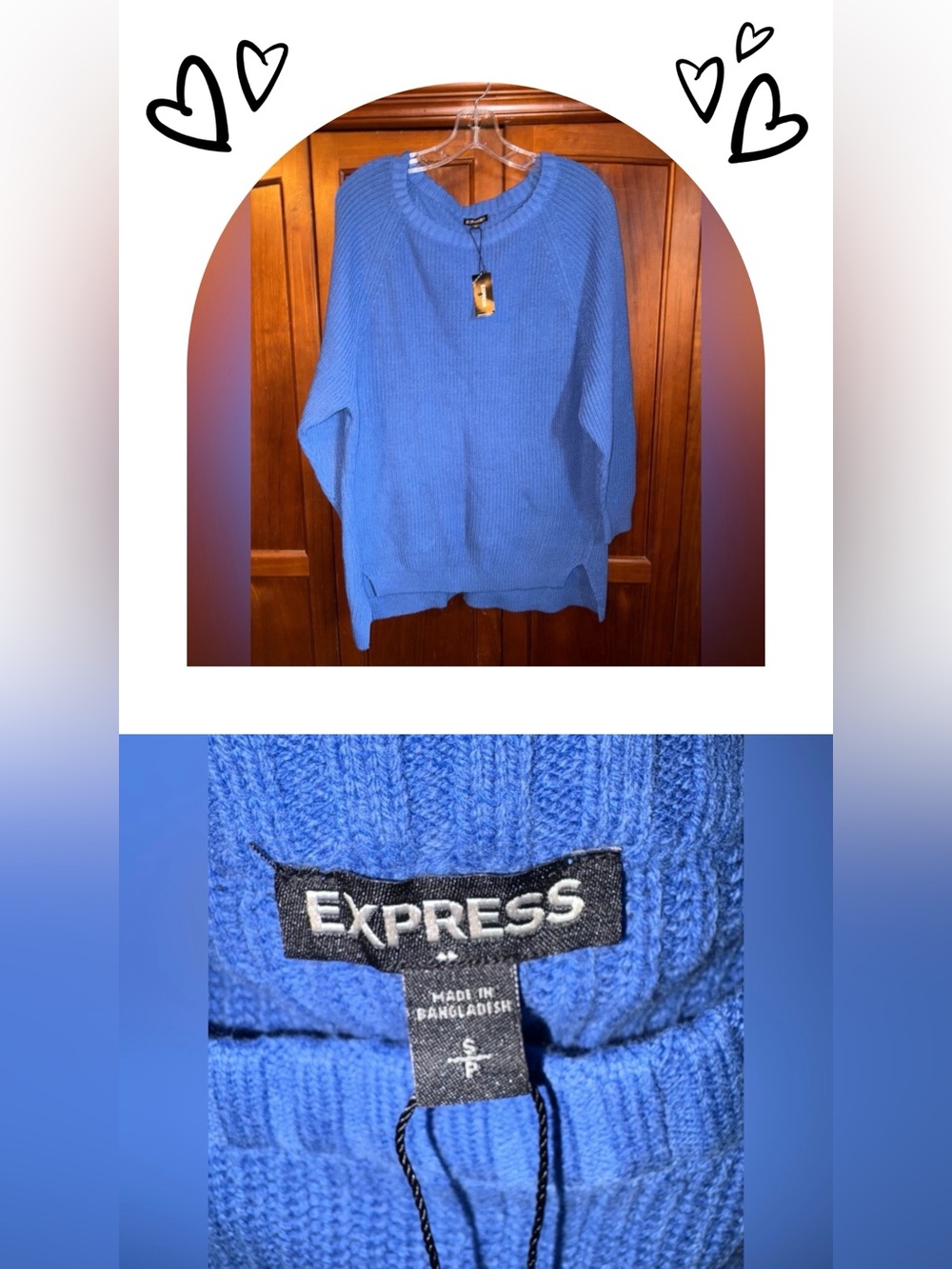 Express Vibrant Blue Knit‎ Sweater #1460